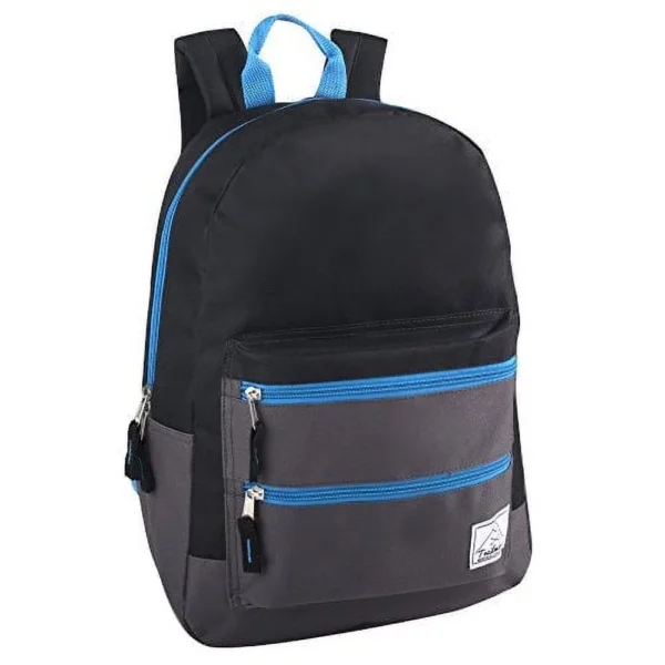 Multi-Color Back Pack with Adjustable Padded Shoulder (Black)