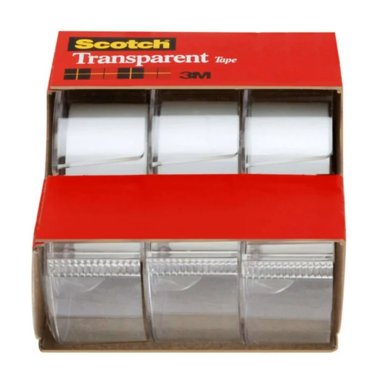 Scotch Transparent Tape, Clear, 3/4 in x 300 in, 3 Dispensers